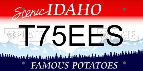 T75EES Idaho License Plate
