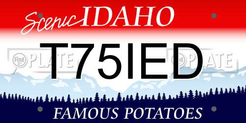 T75IED Idaho License Plate