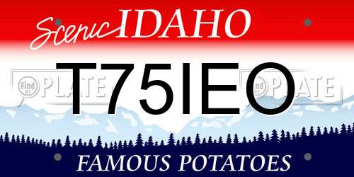T75IEO Idaho License Plate