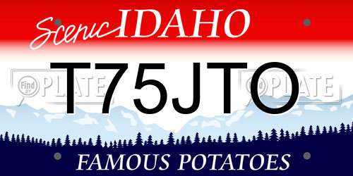 T75JTO Idaho License Plate