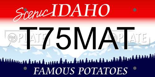 T75MAT Idaho License Plate