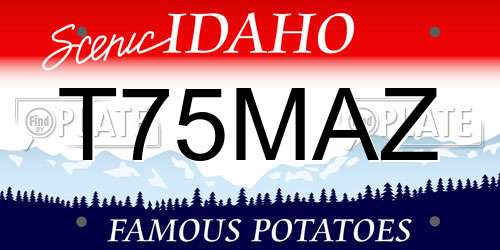 T75MAZ Idaho License Plate