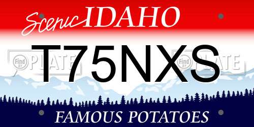 T75NXS Idaho License Plate