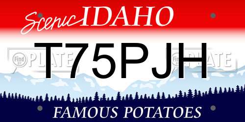T75PJH Idaho License Plate