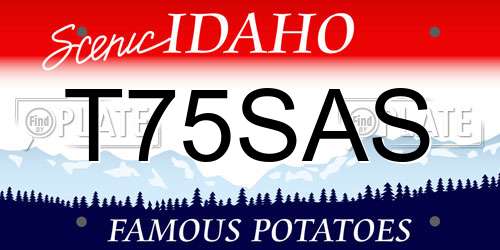T75SAS Idaho License Plate