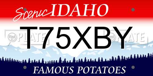 T75XBY Idaho License Plate