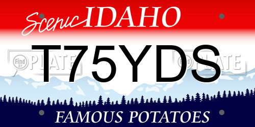 T75YDS Idaho License Plate