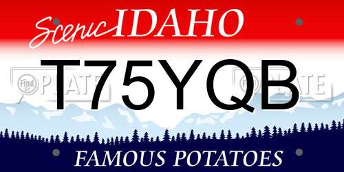 T75YQB Idaho License Plate