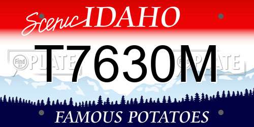 T7630M Idaho License Plate