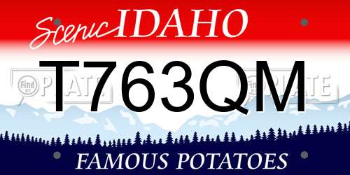 T763QM Idaho License Plate