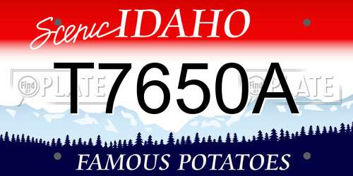 T7650A Idaho License Plate