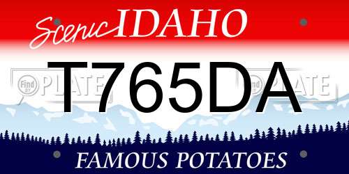 T765DA Idaho License Plate