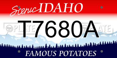 T7680A Idaho License Plate