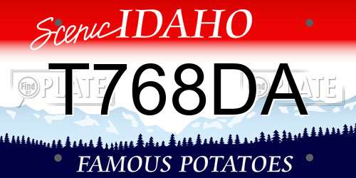 T768DA Idaho License Plate
