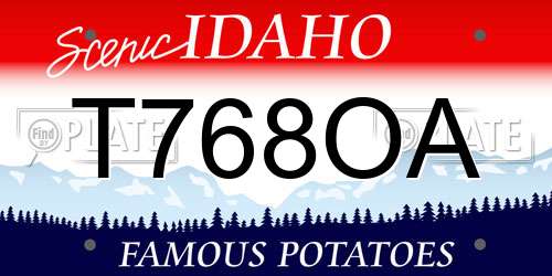T768OA Idaho License Plate