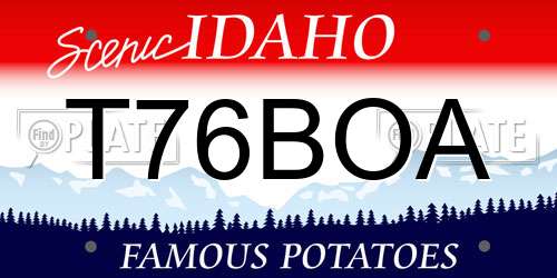T76BOA Idaho License Plate
