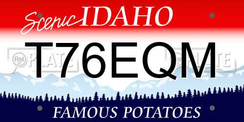 T76EQM Idaho License Plate
