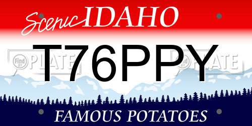 T76PPY Idaho License Plate