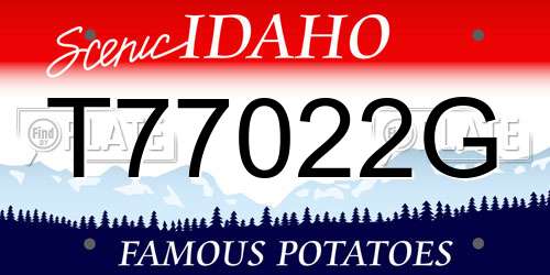 T77022G Idaho License Plate