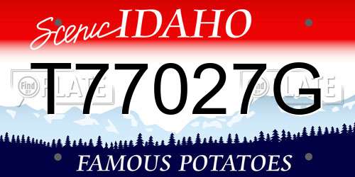 T77027G Idaho License Plate