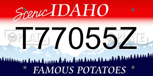T77055Z Idaho License Plate
