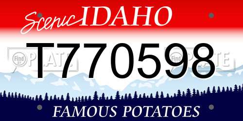 T770598 Idaho License Plate