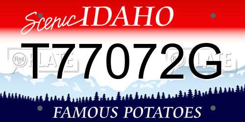 T77072G Idaho License Plate