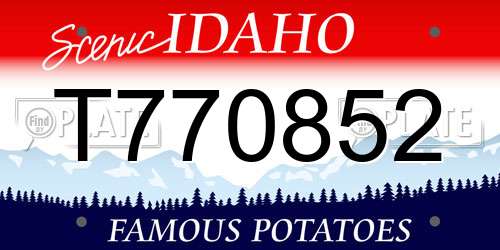 T770852 Idaho License Plate