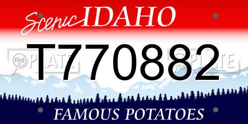 T770882 Idaho License Plate