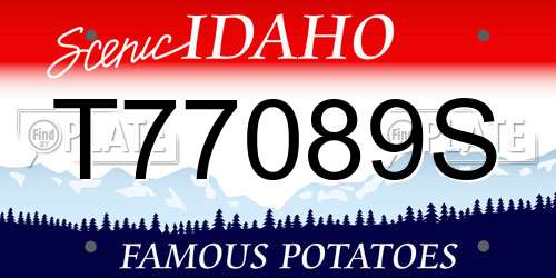 T77089S Idaho License Plate