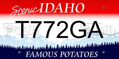 T772GA Idaho License Plate