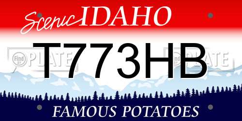 T773HB Idaho License Plate