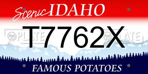 T7762X Idaho License Plate