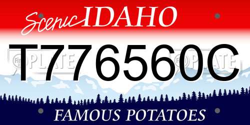 T776560C Idaho License Plate