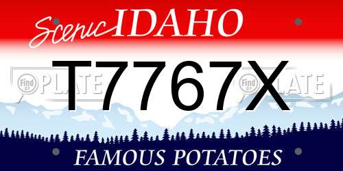 T7767X Idaho License Plate