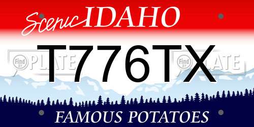 T776TX Idaho License Plate