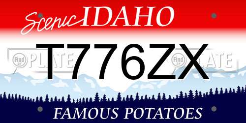 T776ZX Idaho License Plate