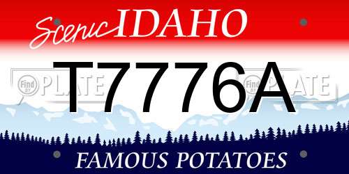 T7776A Idaho License Plate
