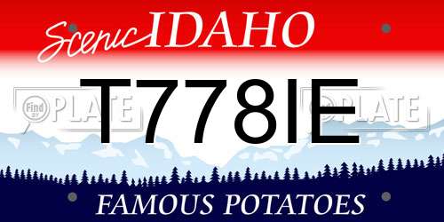 T778IE Idaho License Plate