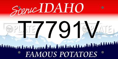 T7791V Idaho License Plate
