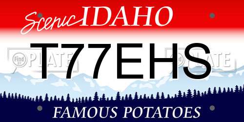 T77EHS Idaho License Plate