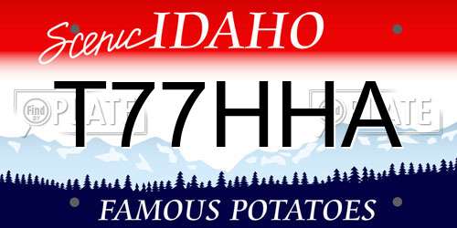 T77HHA Idaho License Plate