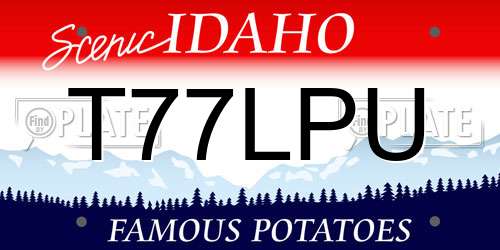 T77LPU Idaho License Plate