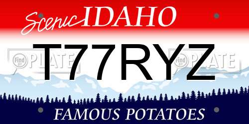 T77RYZ Idaho License Plate