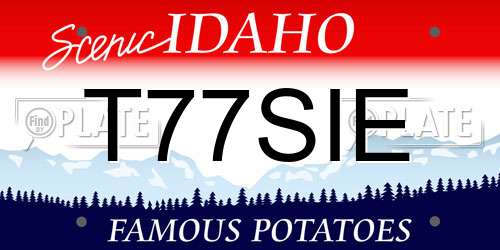 T77SIE Idaho License Plate
