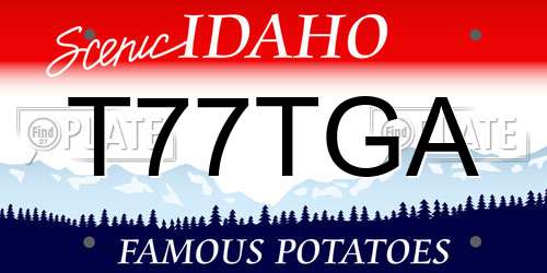 T77TGA Idaho License Plate