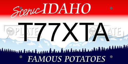 T77XTA Idaho License Plate