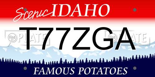 T77ZGA Idaho License Plate