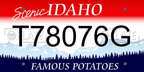 T78076G Idaho License Plate