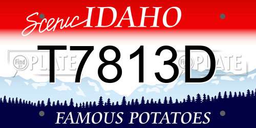 T7813D Idaho License Plate